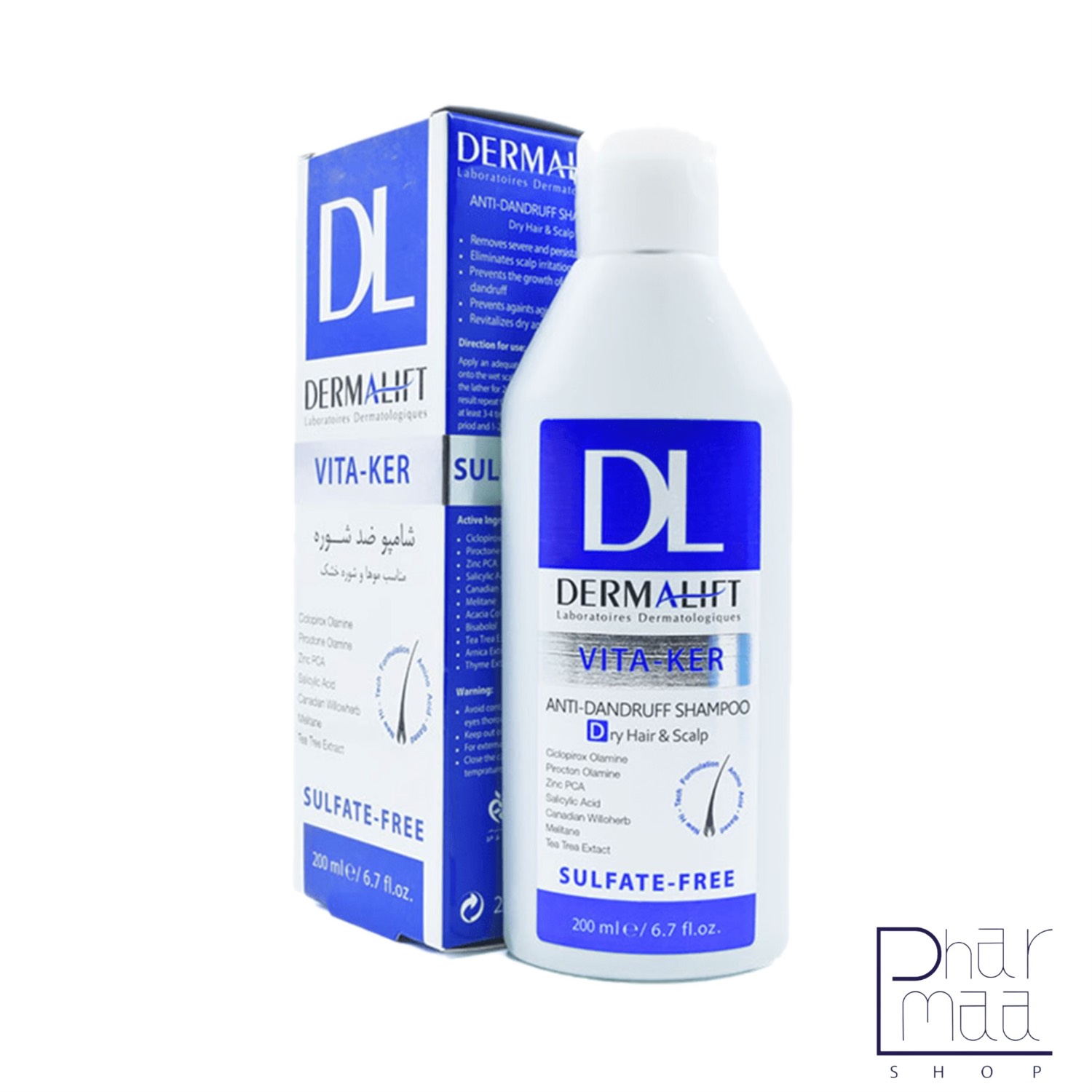 IMG_5253 شامپو ضد شوره موی خشک ویتاکر بدون سولفات درمالیفت 200 میلی لیتر - Image 1