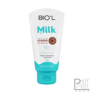 کرم مرطوب کننده حاوی پروتئین شیر و روغن نارگیل میلک بیول 70 میل