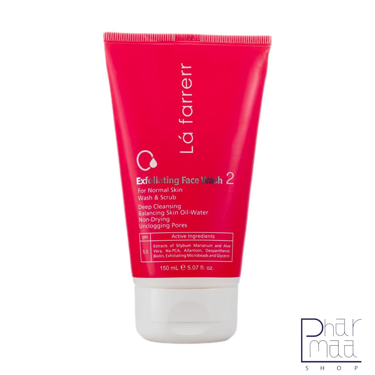 photo19479602620 ژل شستشوی صورت با اثر لایه برداری مخصوص پوست های معمولی شماره 2 لافارر 150 میل - Image 1