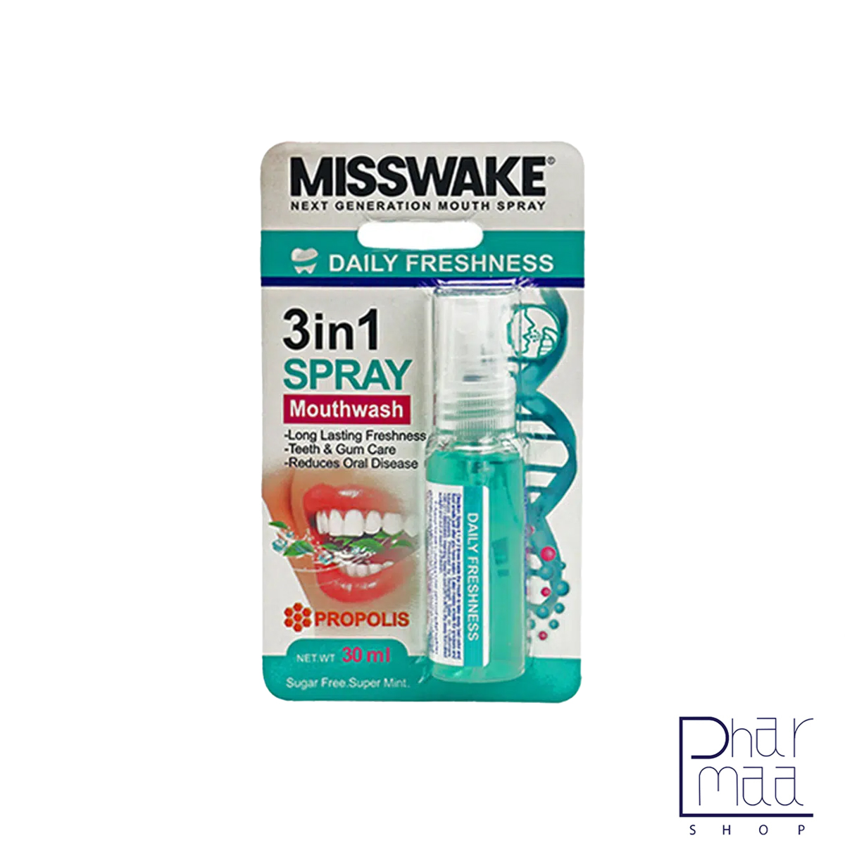 اسپری دهانشویه خوشبو کننده حاوی عصاره پروپولیس با طعم نعنا میسویک 30 میل اسپری دهانشویه خوشبو کننده حاوی عصاره پروپولیس با طعم نعنا میسویک 30 میل - Image 1