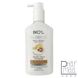 شوینده کرمی صورت روغن جوجوبا و سرامید پوست های معمولی تا خشک بیول 250 میل