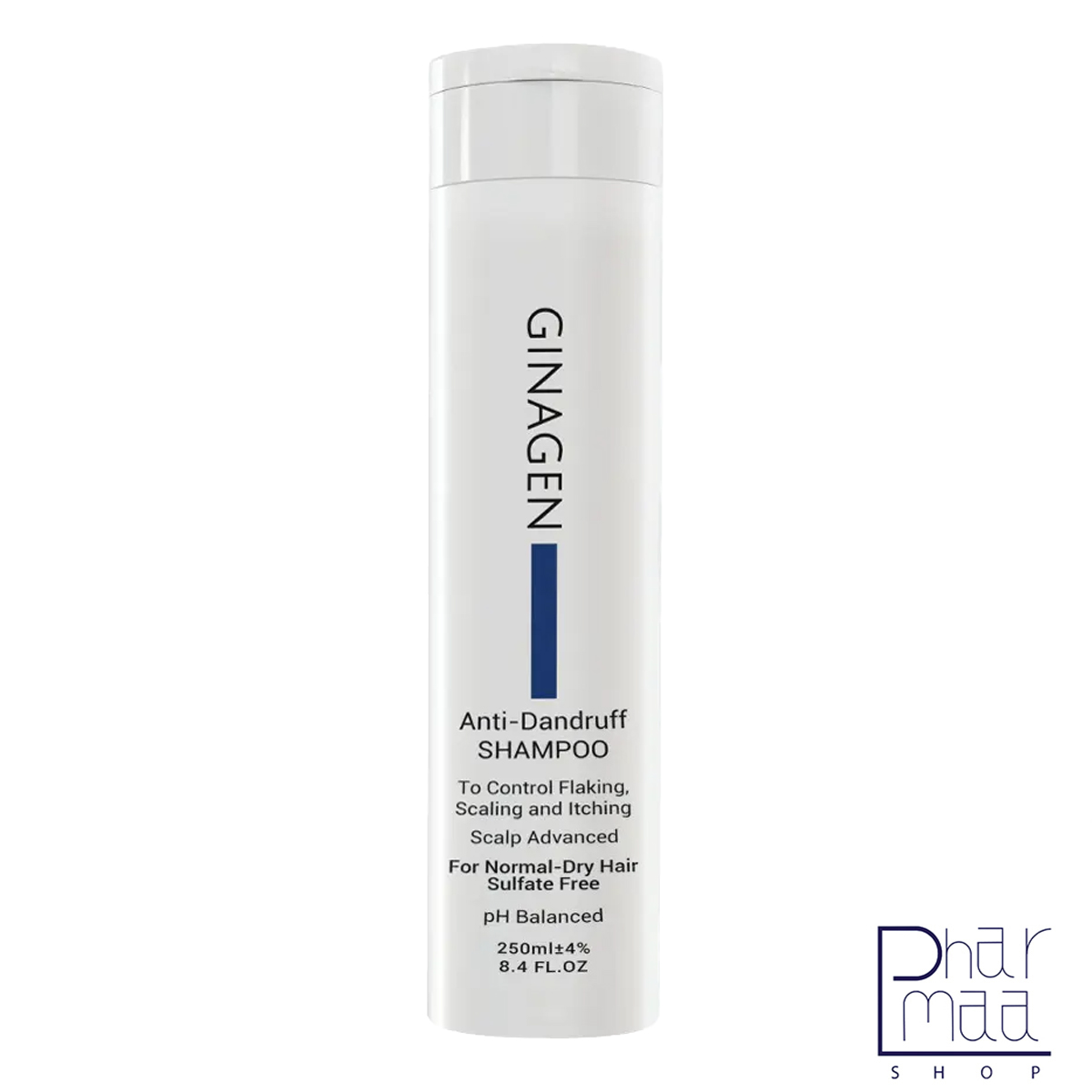 رفع-شوره-خشک شامپو رفع شوره موی خشک و نرمال ژیناژن 250 میل - Image 1