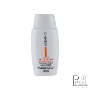 ضد آفتاب بی رنگ ژیناژن مدل Fusion liquid مناسب پوست چرب 50 میلی لیتر