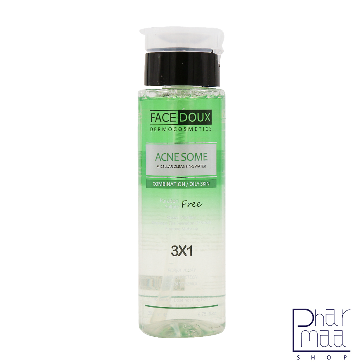 ارایش-اکنه-زوم محلول پاک کننده آرایش 3 در 1 مناسب پوست های چرب و مختلط (آکنه زوم) فیس دوکس 200 میل - Image 1