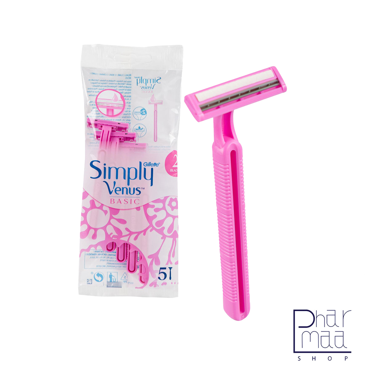 سیمپلی تیغ ژيلت دولبه 5 عددي ونوس Basic Venus Simply - Image 1