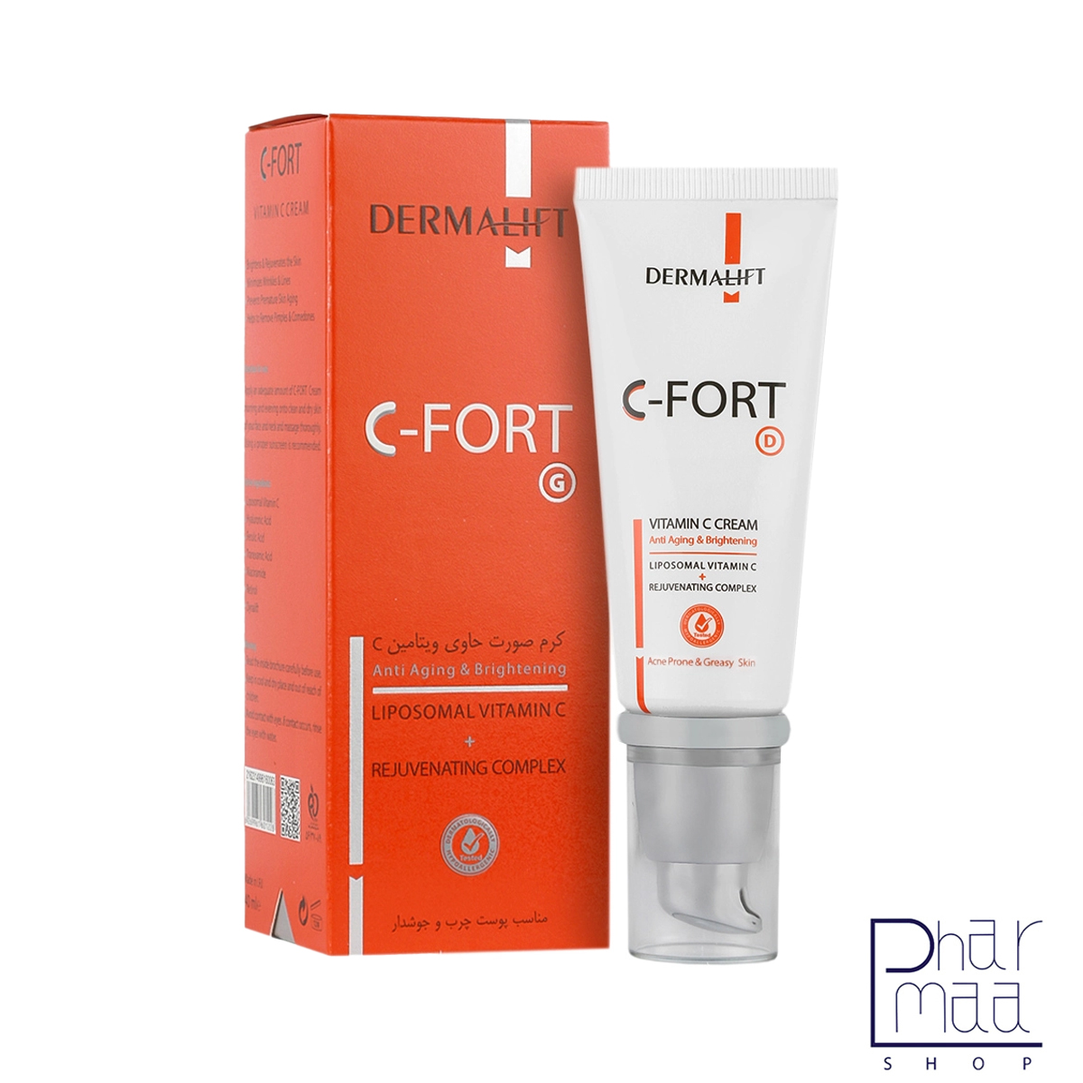 سی فورت کرم صورت حاوی ویتامین سی مناسب پوست چرب و جوشدار سی فورت درمالیفت 40 میل - Image 1