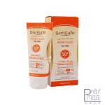 کرم ضد آفتاب فلوئید فاقد چربی SPF 50 سان سیف 50 گرم