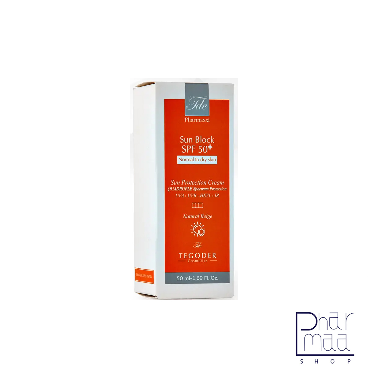 28 کرم ضد آفتاب بژ طبیعی مناسب پوست های چرب SPF50 تگودر 50 میلی لیتر - Image 1