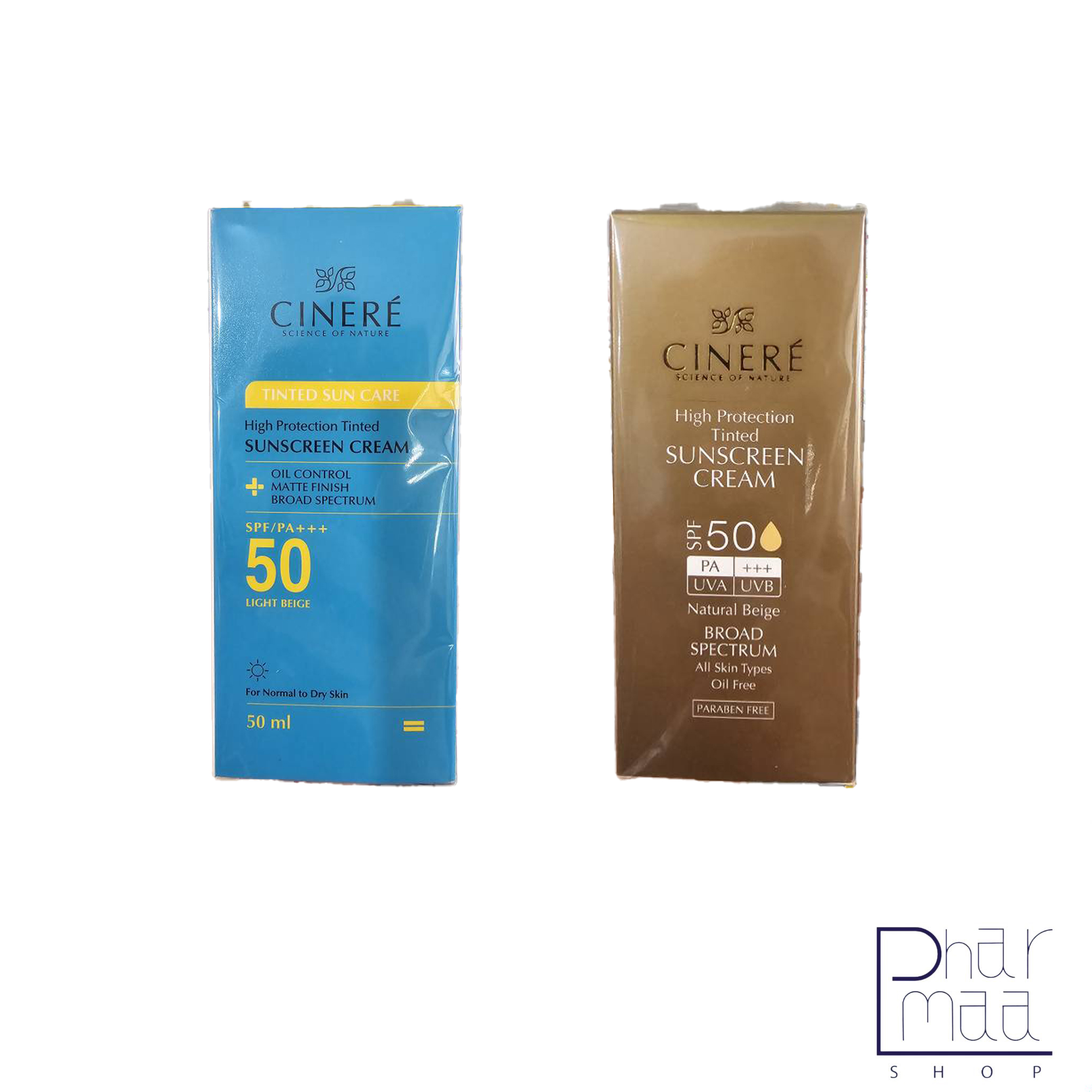 اس پی اف های 50 طبیعی و روشن کرم ضدآفتاب رنگی SPF 50 سینره 50 میل - Image 1