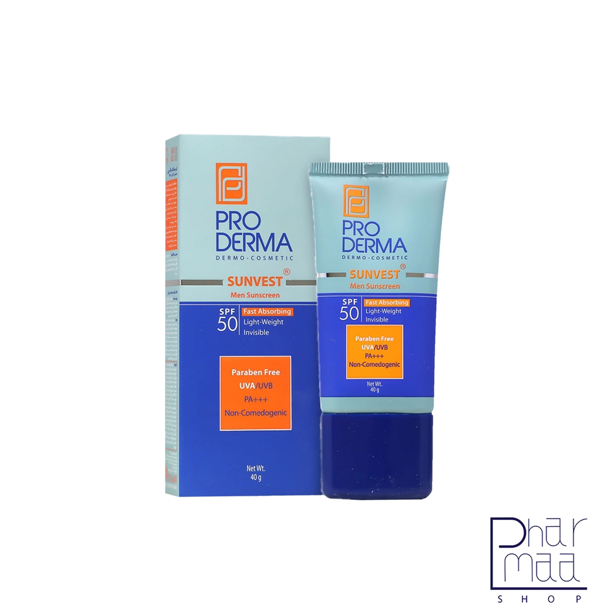 ضد افتاب اقایان کرم ضد آفتاب فاقد چربی مخصوص آقایان SPF 50 پرودرما 40 میل - Image 1