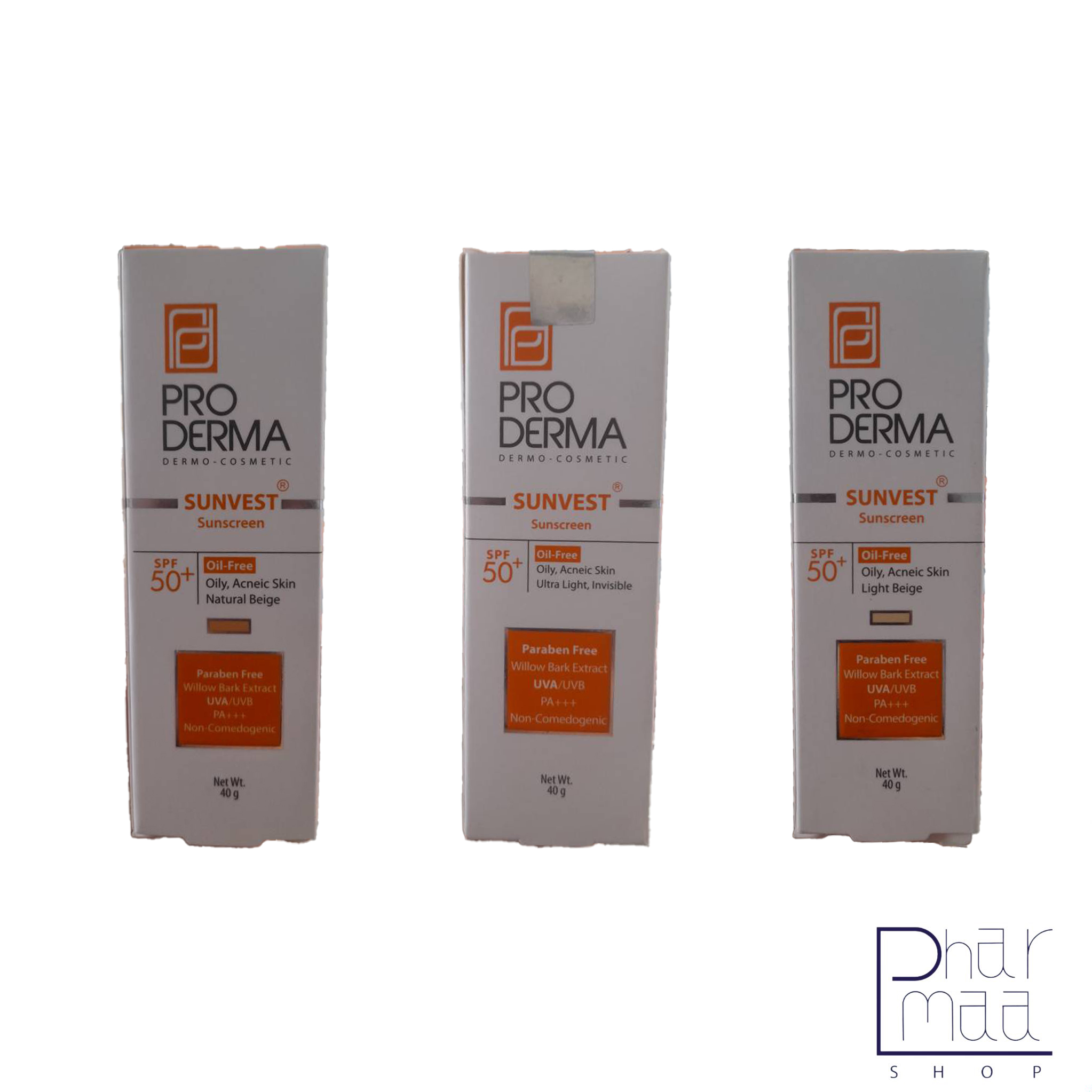 فاقد های چربی 50 ضد آفتاب فاقد چربی SPF 50 پرودرما 40 میل - Image 1