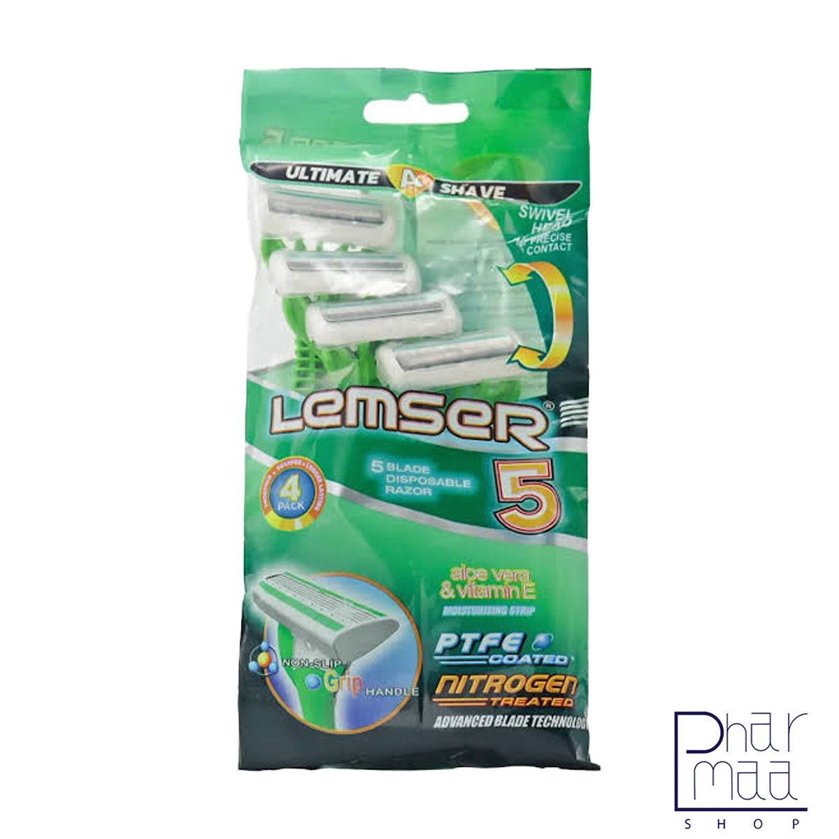 لمسر تیغ اصلاح پنج لبه پفکی صابوندار مردانه لمسر 4عددی FV200G - Image 1