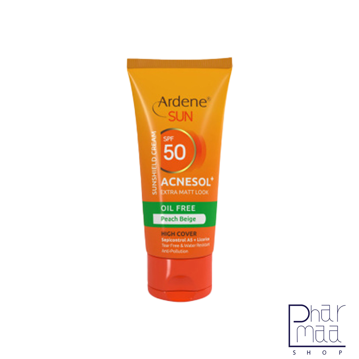 هلو کرم ضدآفتاب ACNESOL PLUSE فاقد چربی مات کننده بژ هلویی SPF50 آردن 50گرمی - Image 1