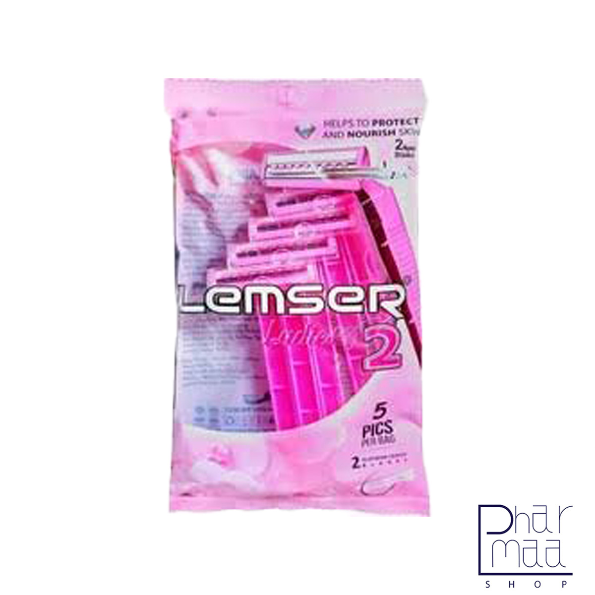 کیمیا تیغ اصلاح دو لبه زنانه صورتی لمسر 5عددی TN200P - Image 1