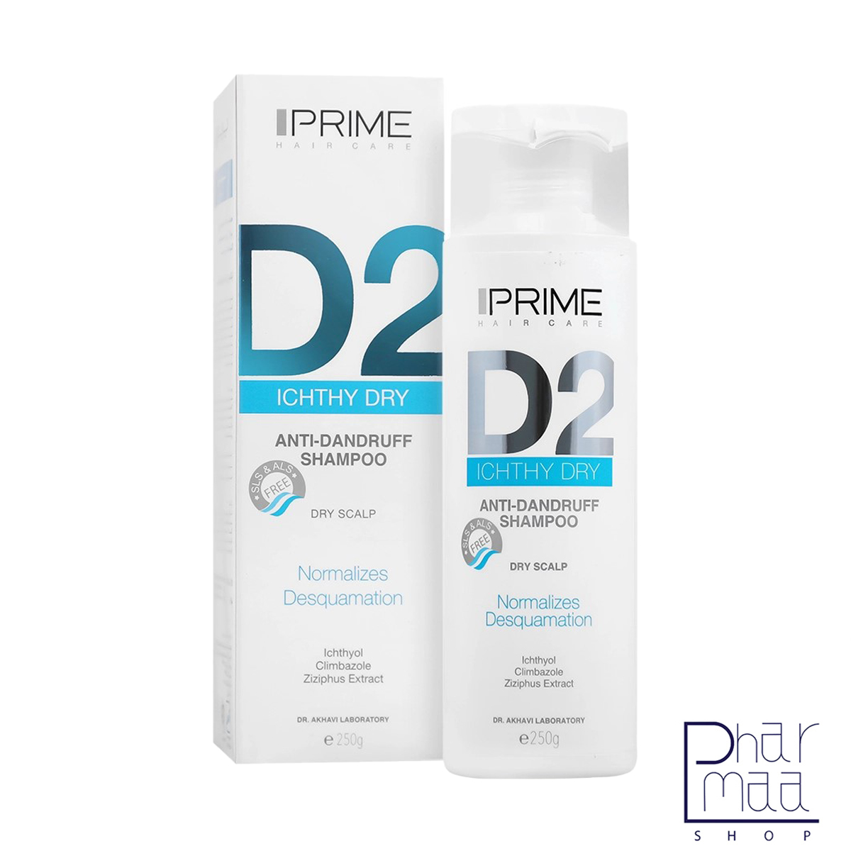 شامپو ضد شوره پوست سر خشک دی2 شامپو ضد شوره D2 پرایم مناسب پوست سر خشک 250 میلی لیتر - Image 1