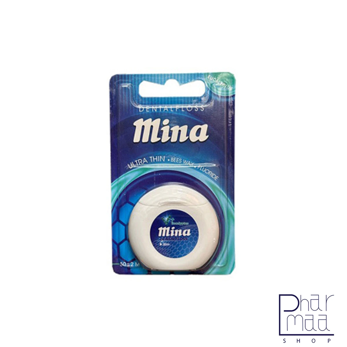 Mina Ultra Thin Dental Floss Eucalyptus Flavored 50m نخ دندان فوق نازک اکالیپتوس مینا ( گرد ) - Image 1