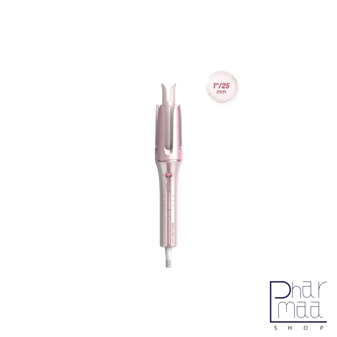 SHEGLAM-Pink-Curling-Iron-Automatic-Gift-for-Woman-(Pink, 1.25 inch)-Cupid's-Charm-One-Touch-Instant-Curler دستگاه فر کننده مو شیگلم صورتی ۲۵ میل - Image 1